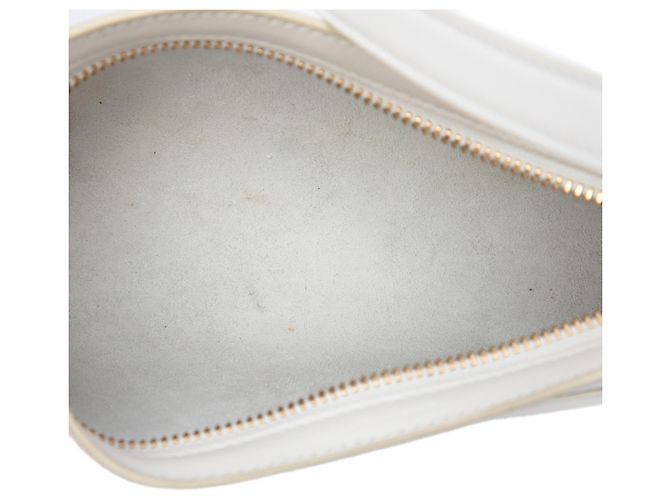 Céline Borsa a tracolla Celine Cuir Triomphe in pelle di vitello liscia bianca Bianco - vista 4
