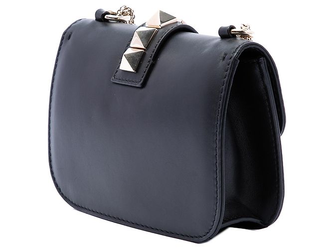 Valentino Borsa a Tracolla Rockstud Glam Lock Piccola in Pelle Nera Nero - vista 2