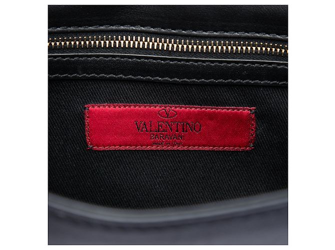 Valentino Borsa a Tracolla Rockstud Glam Lock Piccola in Pelle Nera Nero - vista 5