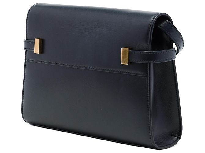 Borsa a tracolla Manhattan piccola in pelle nera Saint Laurent Nero - vista 2