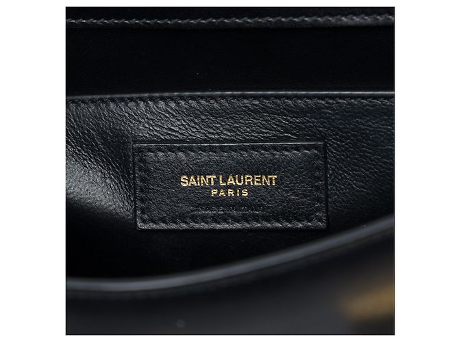 Borsa a tracolla Manhattan piccola in pelle nera Saint Laurent Nero - vista 5