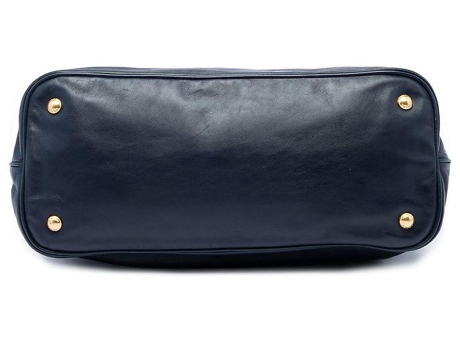Shopping Tote Convertibile Aperta Prada in Pelle di Vitello Morbida Blu Blu navy - vista 3