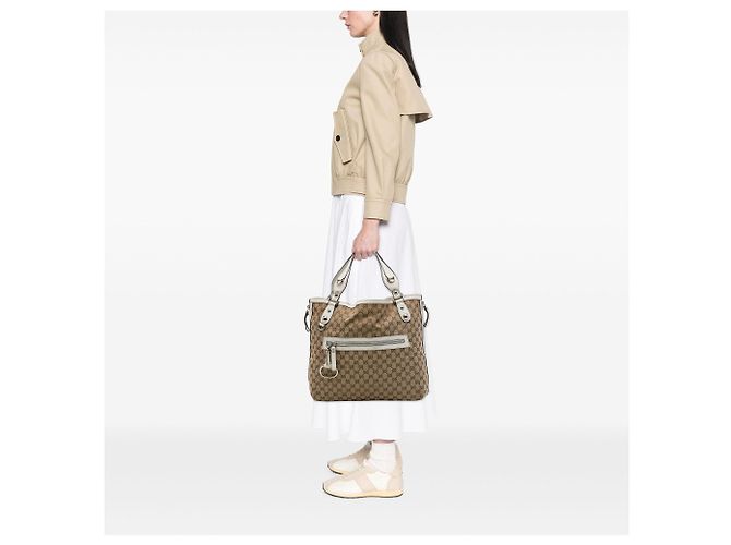 Tote zip Gucci Beige GG Canvas Icon Bit - vista 6