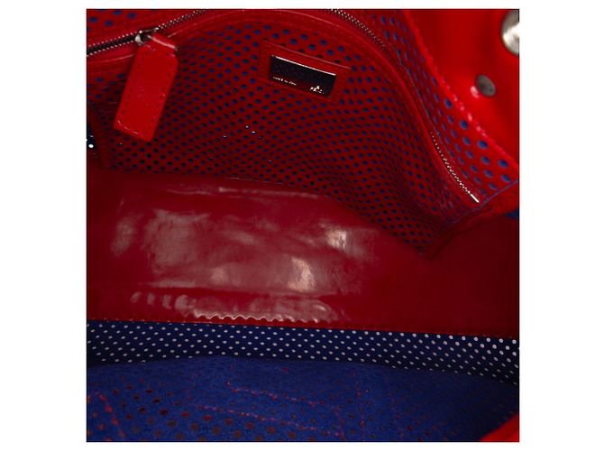 Borsa Fendi Etniko Du Jour in vernice traforata rossa Rosso - vista 4