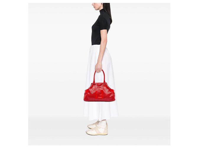 Borsa Fendi Etniko Du Jour in vernice traforata rossa Rosso - vista 6