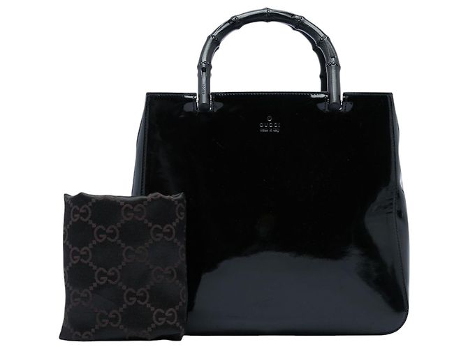 Borsa Gucci Black Bamboo Nero - vista 6