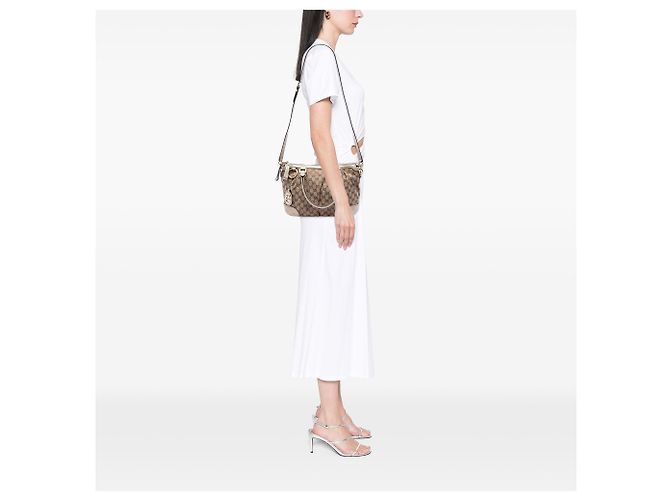 Borsa Gucci Beige GG Canvas Sukey - vista 6