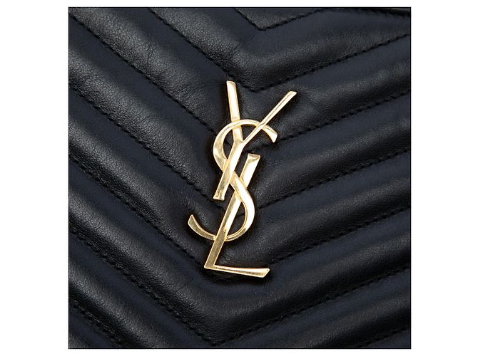 Portadocumenti Cassandre Saint Laurent in pelle di vitello chevron nera Nero - vista 5