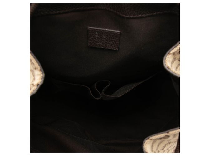 Gucci Beige GG Canvas Drawstring Backpack - view 4