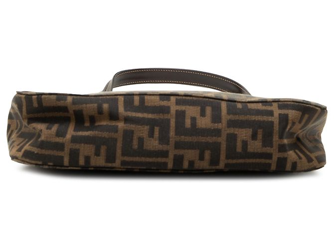 Borsa a tracolla Fendi in tela Zucca marrone - vista 3