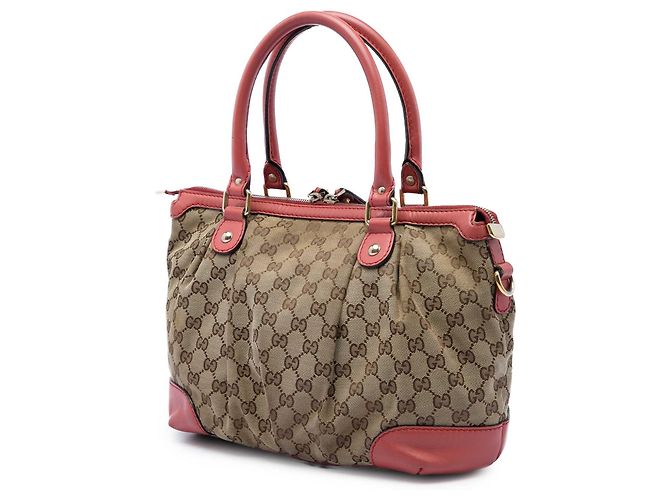 Borsa Satchel Gucci Beige GG Canvas Sukey - vista 2