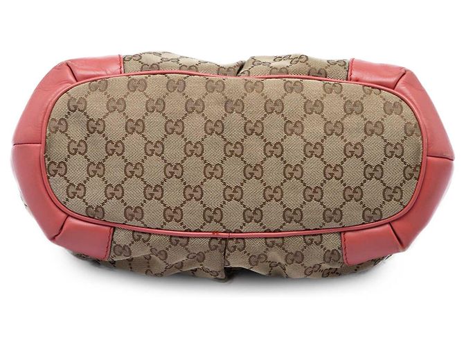 Borsa Satchel Gucci Beige GG Canvas Sukey - vista 3
