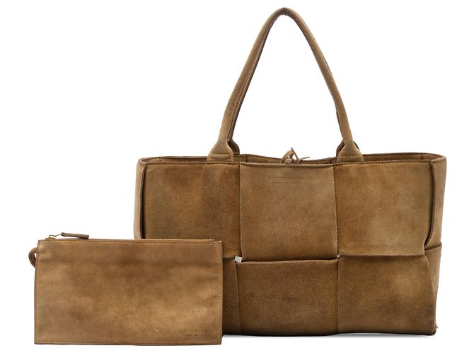 Bottega Veneta Tote Maxi Intrecciato Arco in camoscio marrone Medium - vista 6