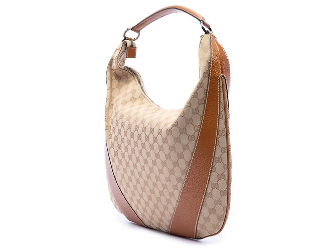 Borsa Hobo Gucci in canvas GG beige - vista 2