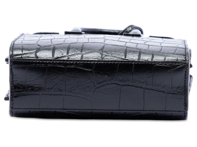 Borsa Saint Laurent Toy Sac De Jour in pelle embossed croc nera Nero - vista 3