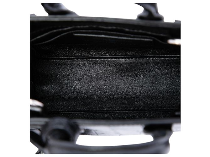 Borsa Saint Laurent Toy Sac De Jour in pelle embossed croc nera Nero - vista 4