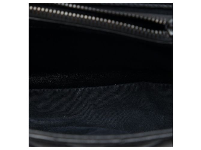 Saint Laurent College Tasche aus Lammleder in Schwarz, Chevron-Muster, Medium, monochromatisches Monogramm - Ansicht 4