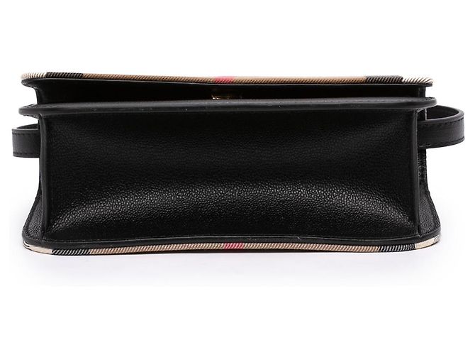 Borsa a tracolla Madison Burberry in tela House Check marrone e pelle Marrone chiaro - vista 3