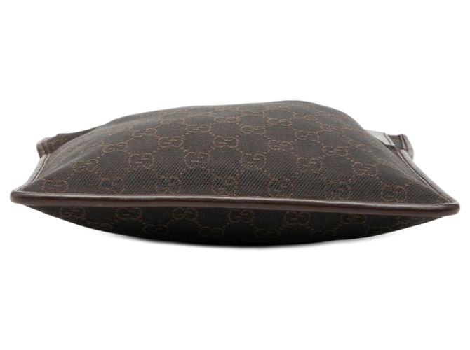 Borsa a tracolla Gucci in denim GG marrone - vista 3