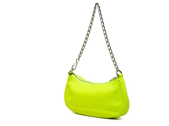Balenciaga Mini Le Cagole Motocross in nappa gialla Giallo - vista 2