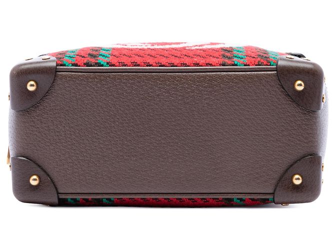 Borsa a tracolla Gucci Red Houndstooth Canvas Soft Trunk Rosso - vista 3