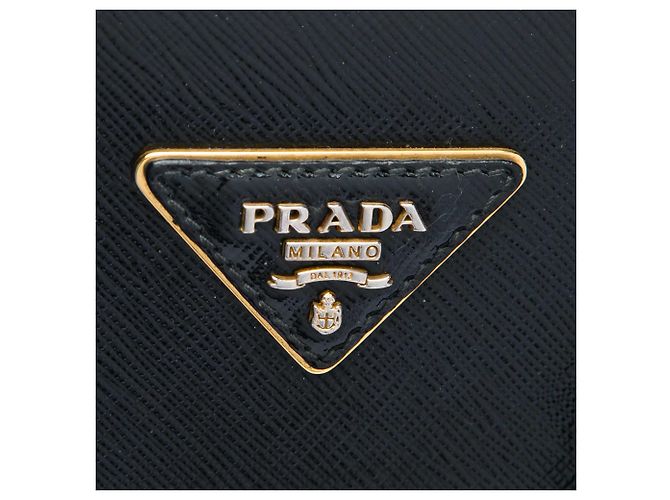 Borsa tote convertibile Prada Black Saffiano Vernice Open Pyramid Nero - vista 4