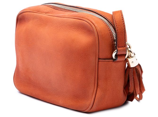Gucci Soho Disco Crossbody in nubuck arancione - vista 2