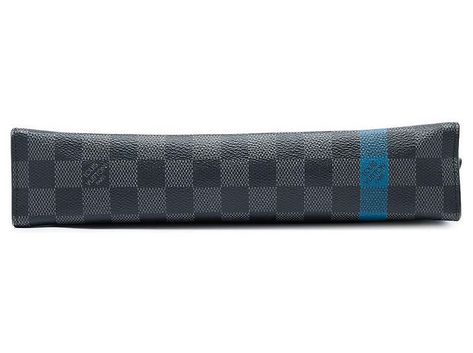 Louis Vuitton Black Damier Graphite Stripe Pochette Voyage MM Nero - vista 3