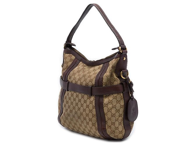 Bolsa Satchel Running Gucci Bege Medium GG Canvas - vista 2