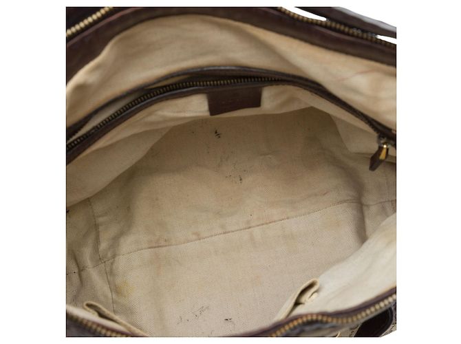 Bolsa Satchel Running Gucci Bege Medium GG Canvas - vista 4