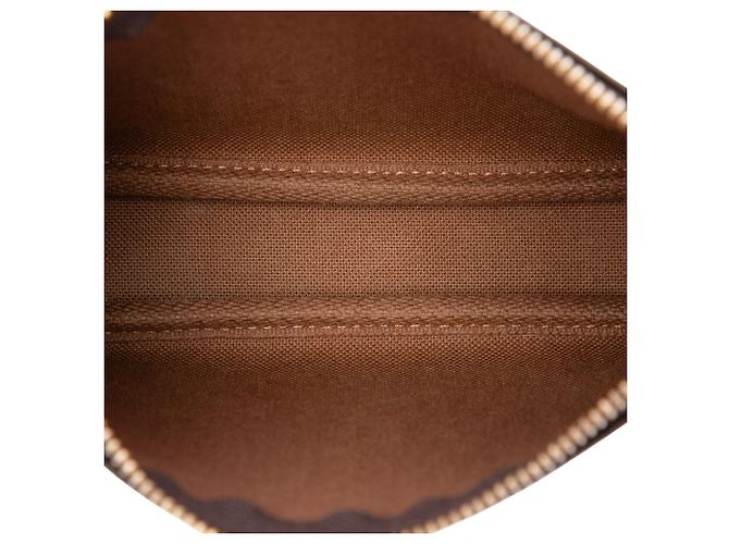 Louis Vuitton Brown Monogram Mini Pochette Accessoires Marrone - vista 4