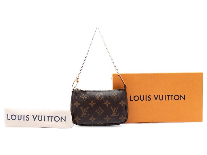Louis Vuitton Brown Monogram Mini Pochette Accessoires Marrone - vista 7