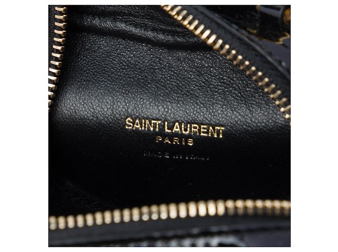 Borsa a catena Saint Laurent Black Mini Patent Monogram Love Heart Nero - vista 5