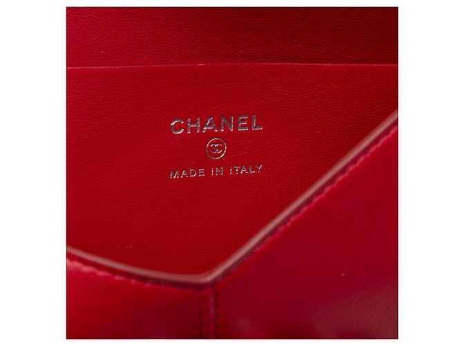 Clutch Chanel Red CC Lambskin Airlines Envelope Clutch Rosso - vista 5