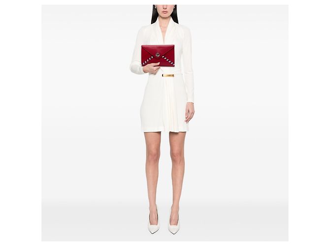 Clutch Chanel Red CC Lambskin Airlines Envelope Clutch Rosso - vista 6