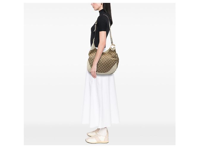 Gucci Charlotte Crossbody in canvas GG beige - vista 5
