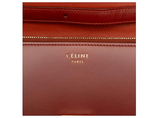 Céline Celine Red Medium Calfskin Classic Box Roja Burdeos - vista 5