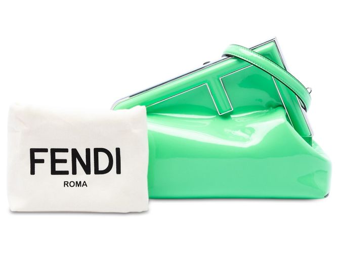 Fendi First Borsa a Tracolla in Vernice Verde Midi Verde chiaro - vista 7