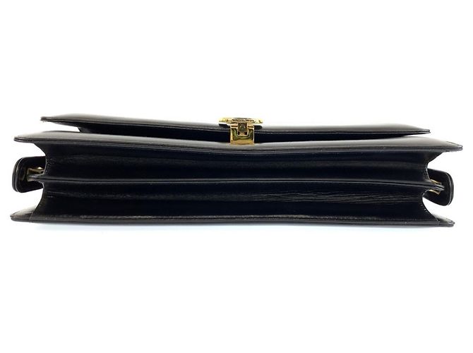 Céline Bolso de mano Celine Vintage Carriage Hardware en cuero negro - vista 10