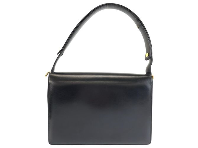 Céline Bolso de mano Celine Vintage Carriage Hardware en cuero negro - vista 2