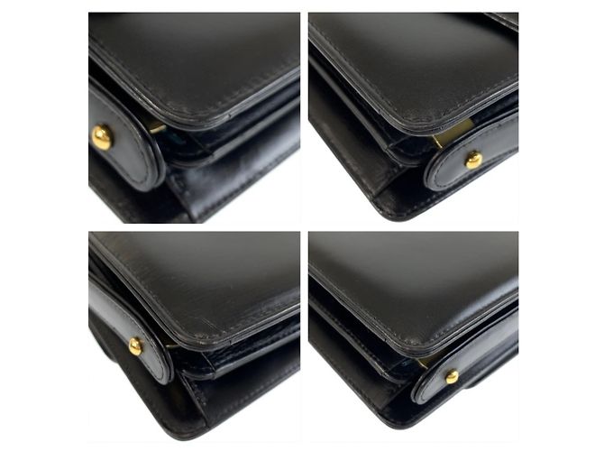 Céline Bolso de mano Celine Vintage Carriage Hardware en cuero negro - vista 3