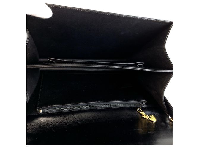 Céline Bolso de mano Celine Vintage Carriage Hardware en cuero negro - vista 9