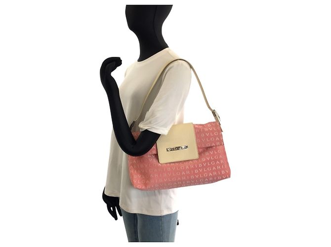 Bulgari Borsa a tracolla Bvlgari Logomania Pink Cream Rosa Crudo - vista 7