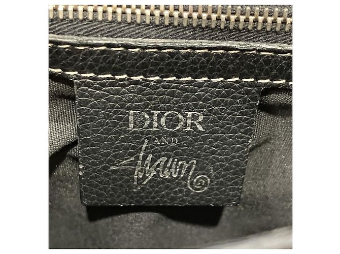Bolso de hombro Christian Dior x Shawn Stussy Saddle Bee Pouch Negro - vista 4