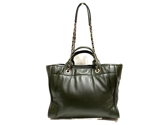 Borsa a tracolla 2-way Chanel Deauville Cachi - vista 2