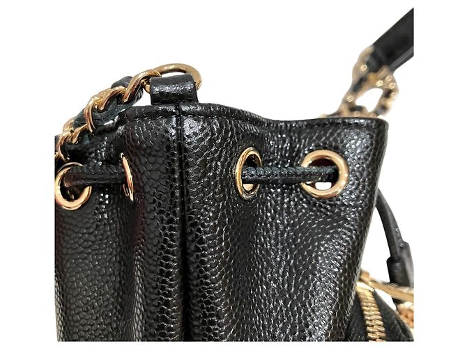 Borsa a tracolla Chanel Matelassé in pelle caviar Nero - vista 7