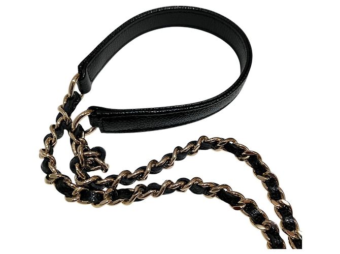 Borsa a tracolla Chanel Matelassé in pelle caviar Nero - vista 9