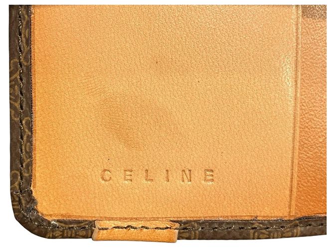 Céline Portafoglio lungo Celine Macadam in PVC e pelle marrone - vista 4