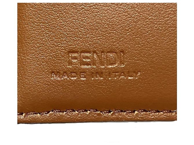 Fendi Bi-Fold Geldbörse Blau Leder und Stoff - Ansicht 4