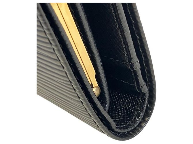 Cartera bi-fold Louis Vuitton de piel Epi Negro - vista 7